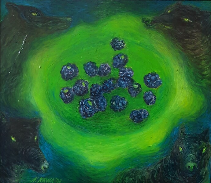 Vlci a talíř ostružin _ Wolves with Blackberries